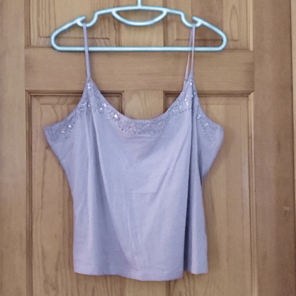 Womens New York & Co. Light Purple Tank Top Cami Size XL with Sequins.
